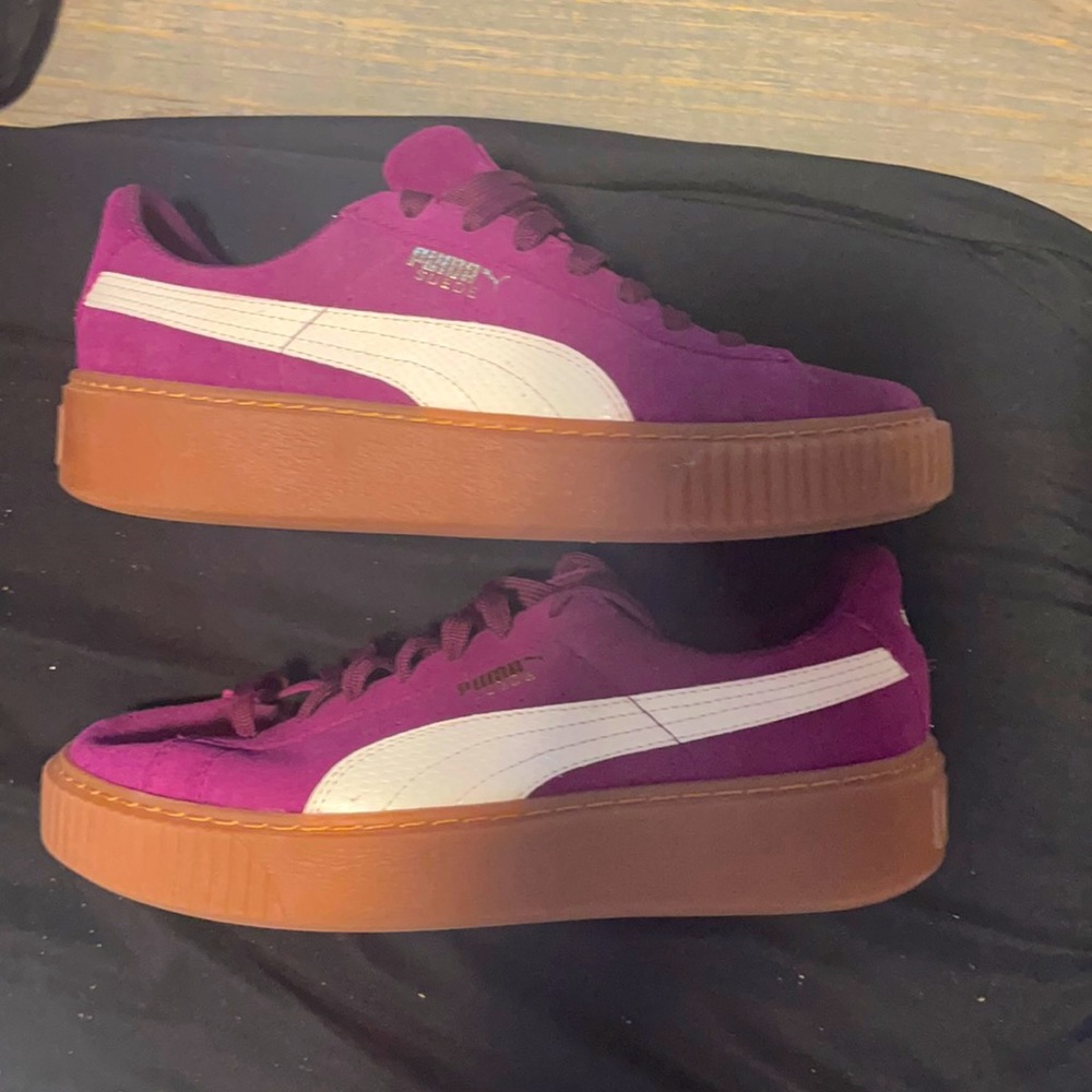Plum Suede Puma Platforms